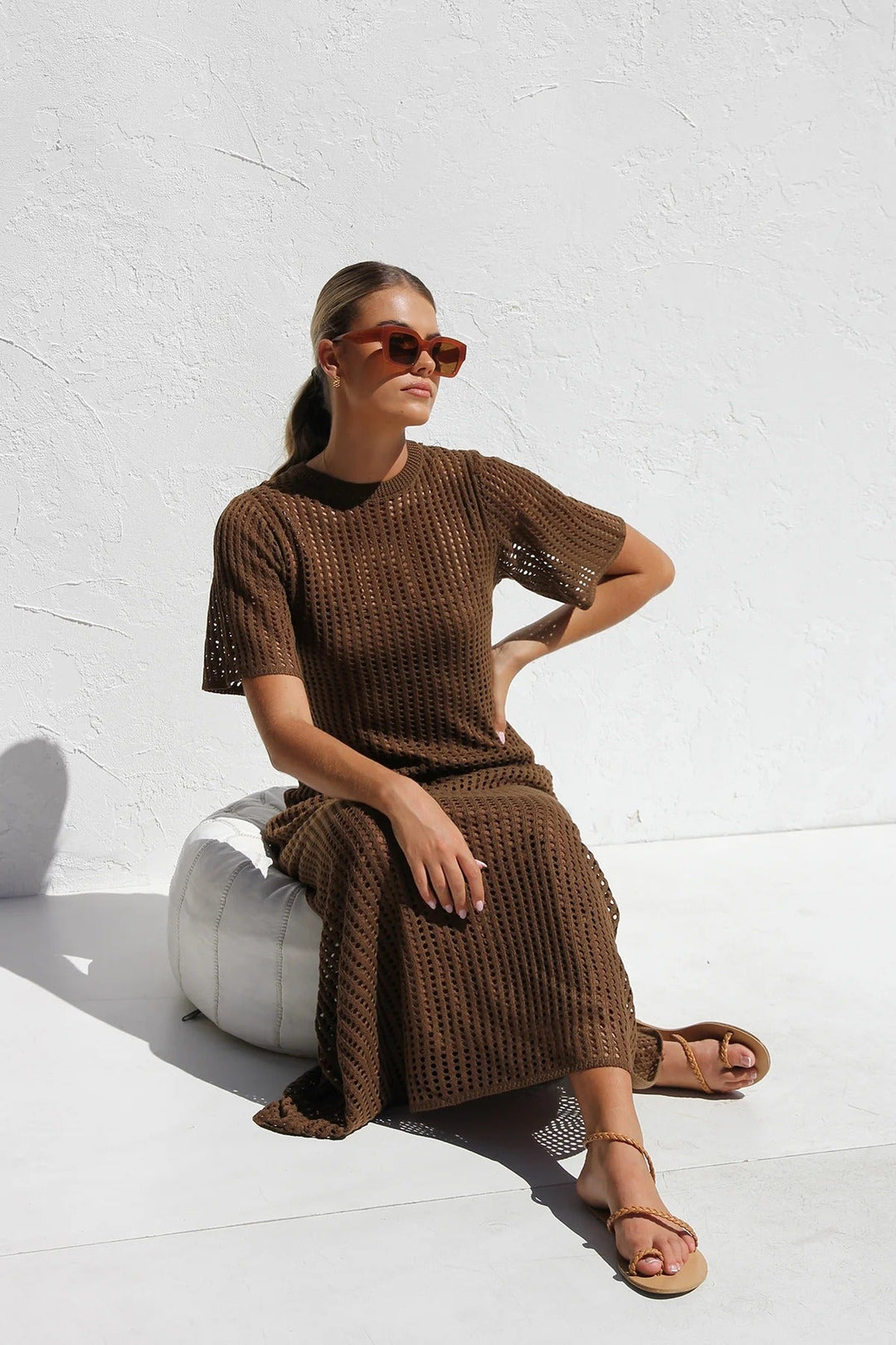 ESSENTIAL - Airlie Natural Crochet Maxi Dress