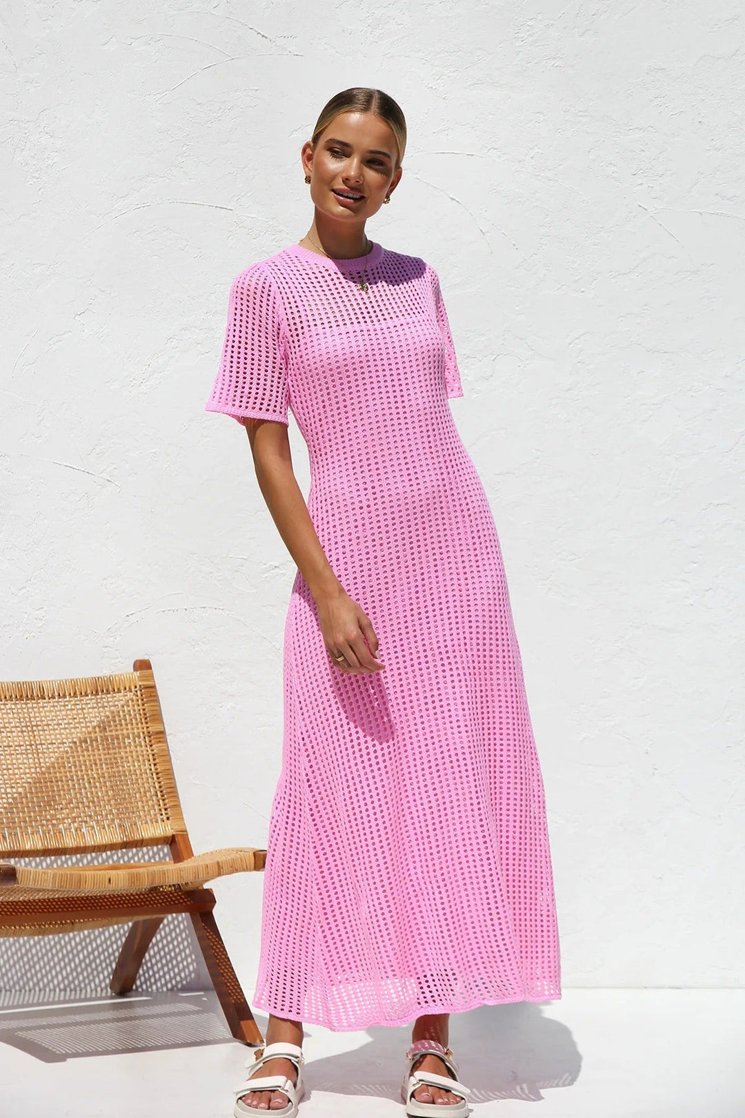 ESSENTIAL - Airlie Natural Crochet Maxi Dress