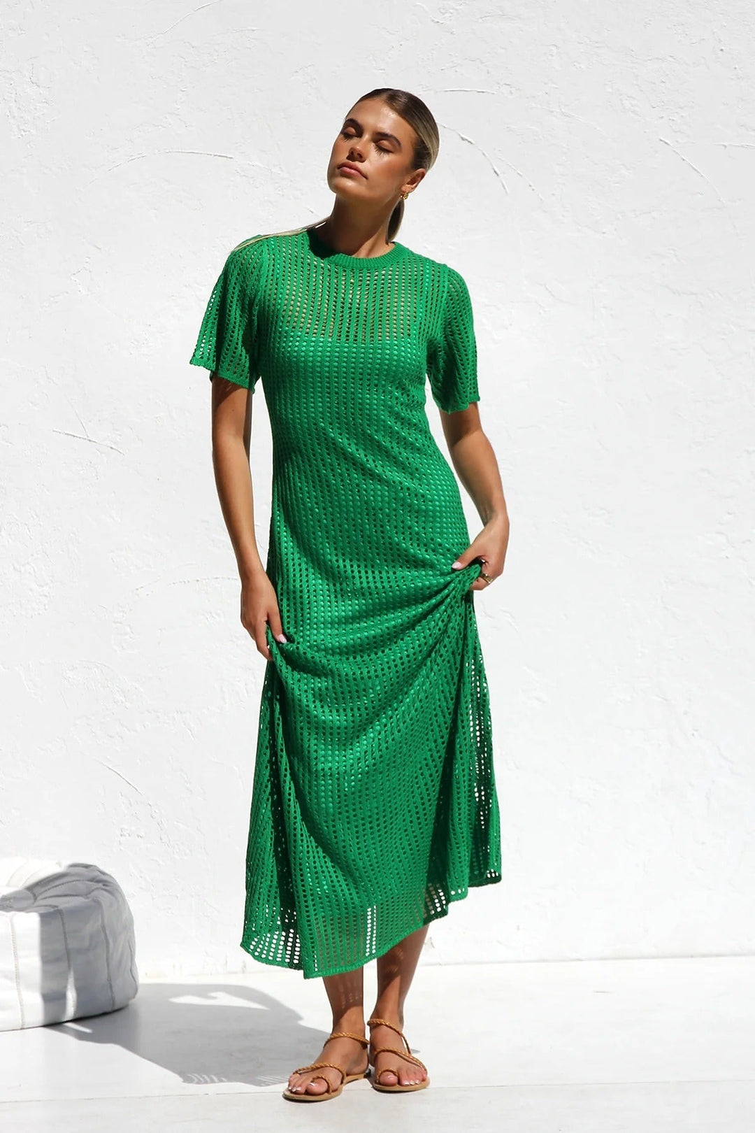 ESSENTIAL - Airlie Natural Crochet Maxi Dress