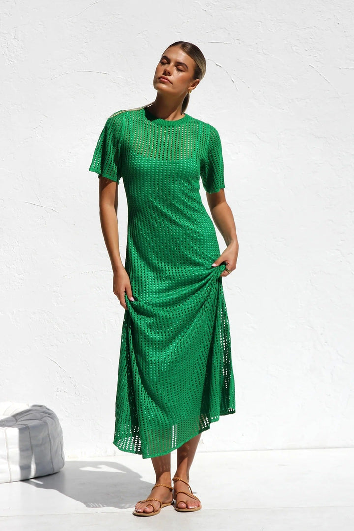 ESSENTIAL - Airlie Natural Crochet Maxi Dress