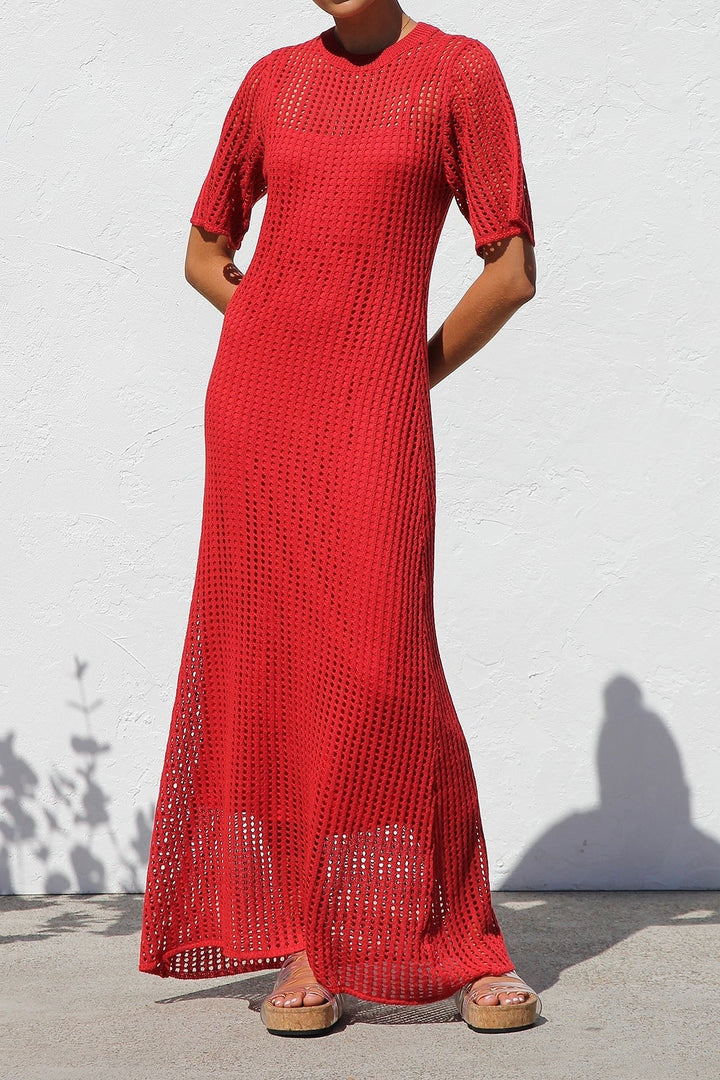 ESSENTIAL - Airlie Natural Crochet Maxi Dress