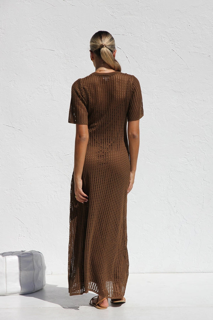 ESSENTIAL - Airlie Natural Crochet Maxi Dress