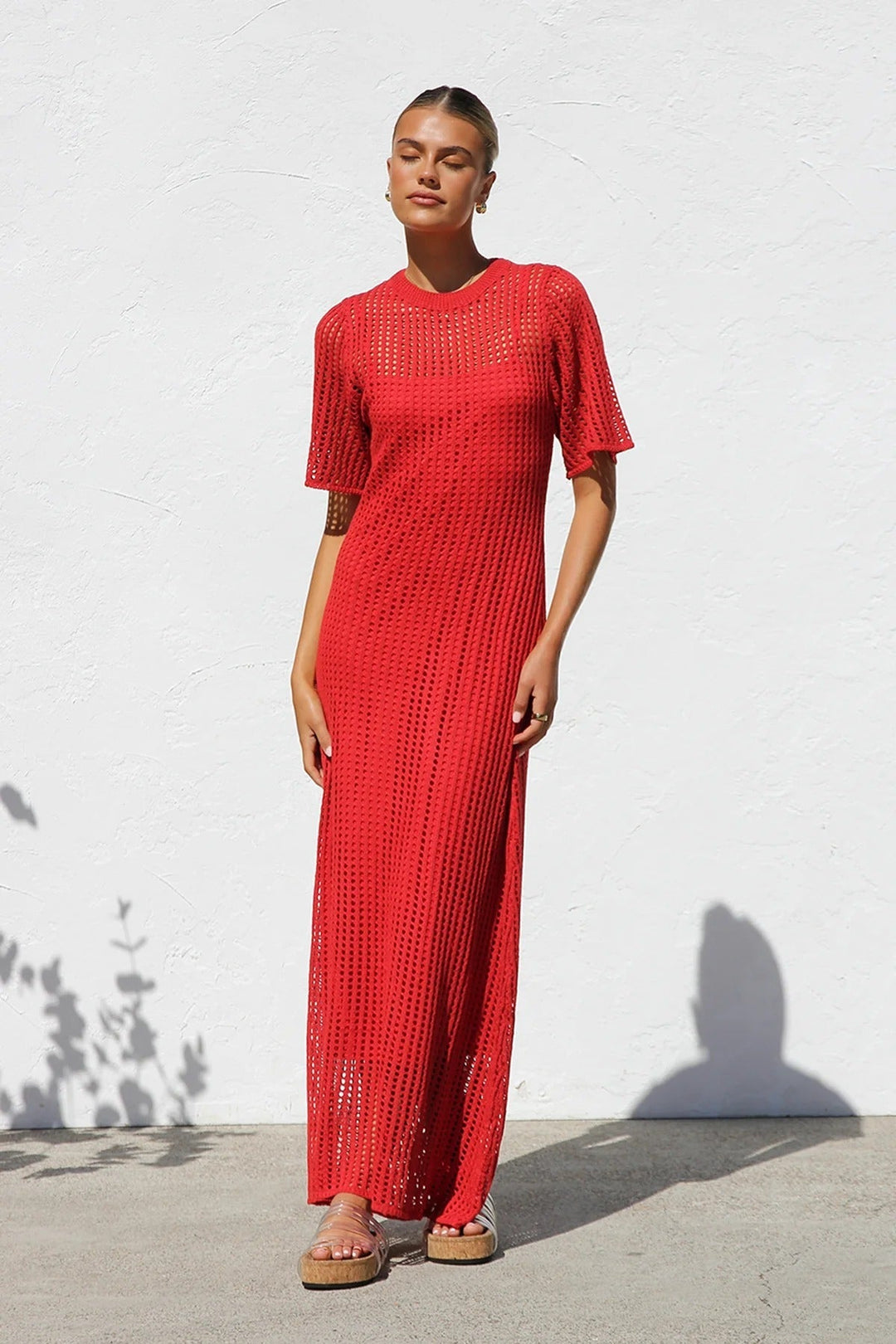 ESSENTIAL - Airlie Natural Crochet Maxi Dress