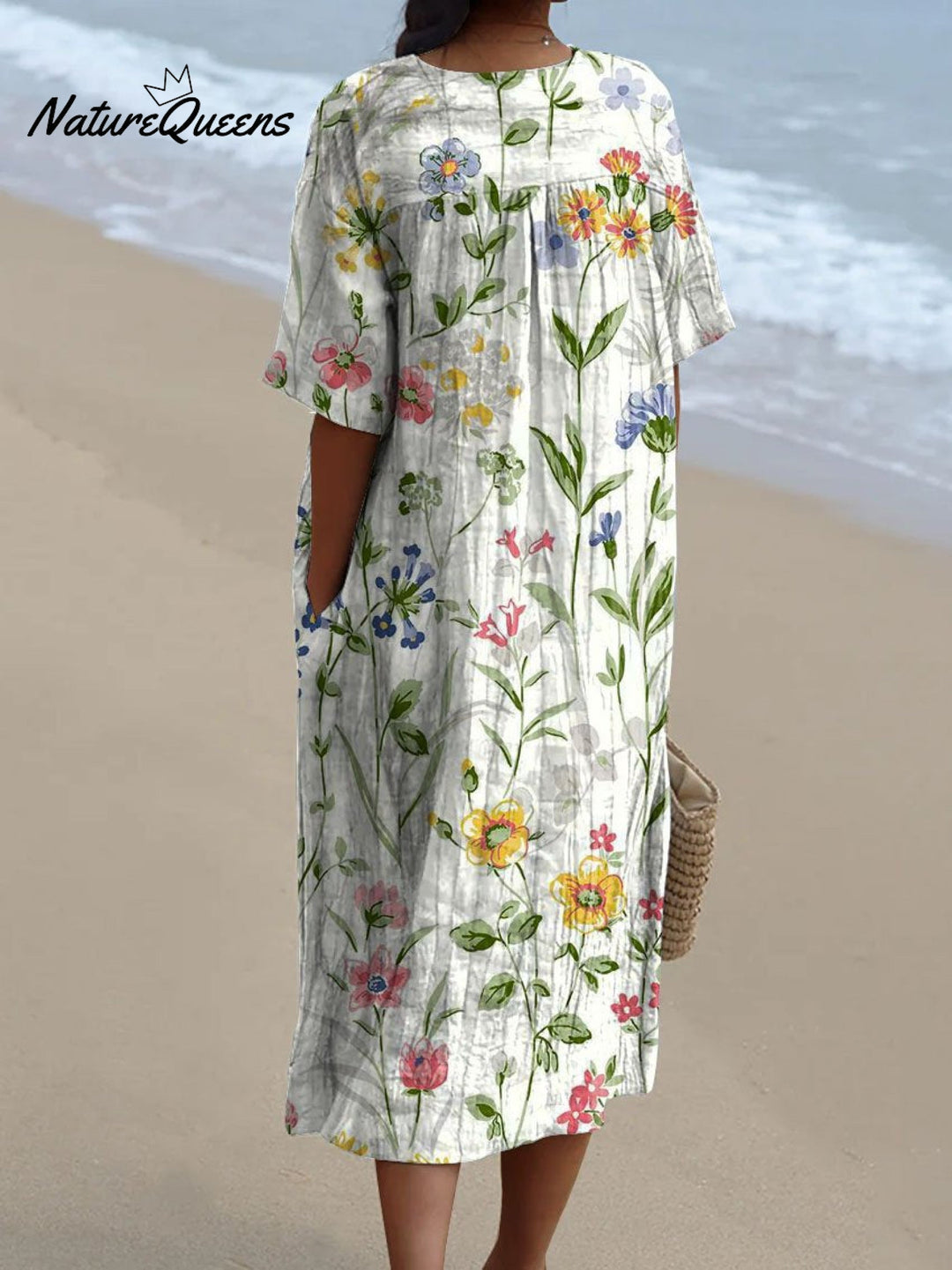 Women's Vintage Floral Casual Flowing Dress Beach