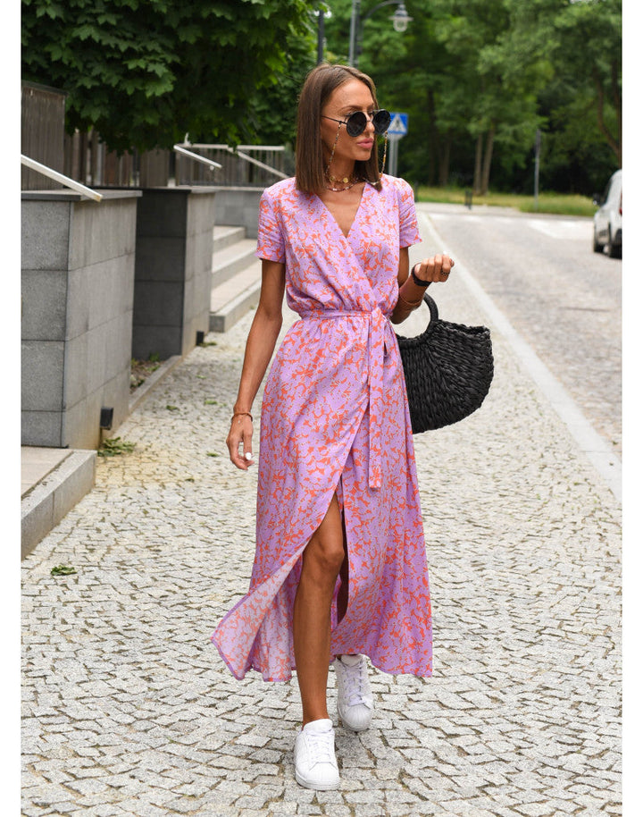 Judy | Chic Floral V-Neck Dress