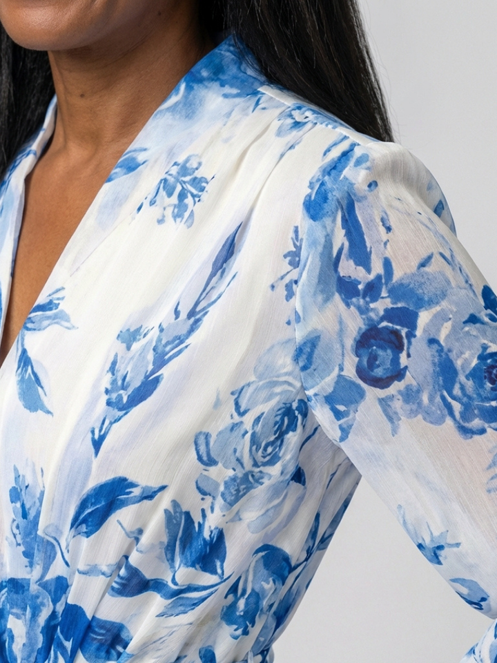 Lillian | Long Sleeve Floral Wrap Maxi Dress