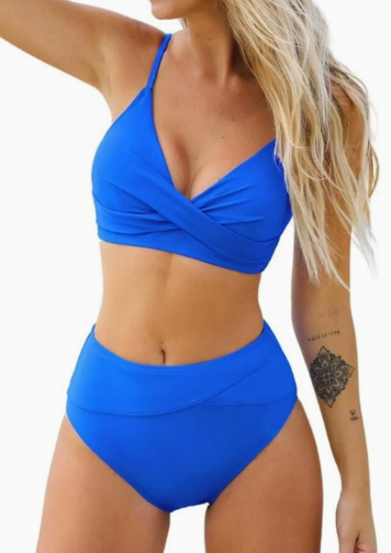 Supportive Ruched High-Waist Bikini Set