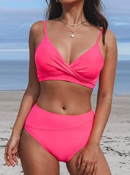 Supportive Ruched High-Waist Bikini Set