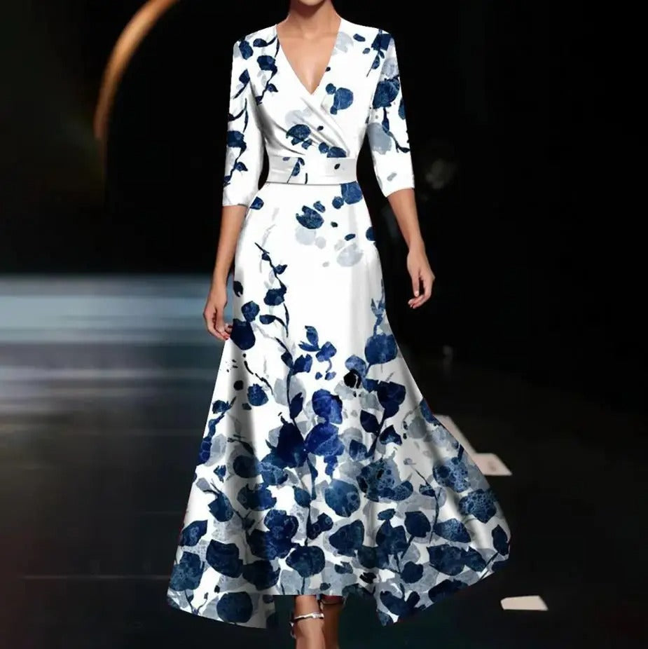 Aria™ | Elegant Floral Print Dress