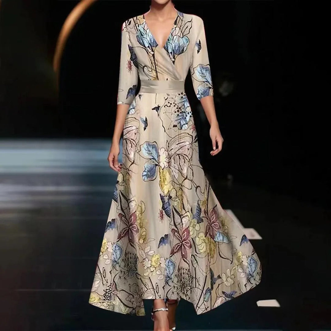 Aria™ | Elegant Floral Print Dress