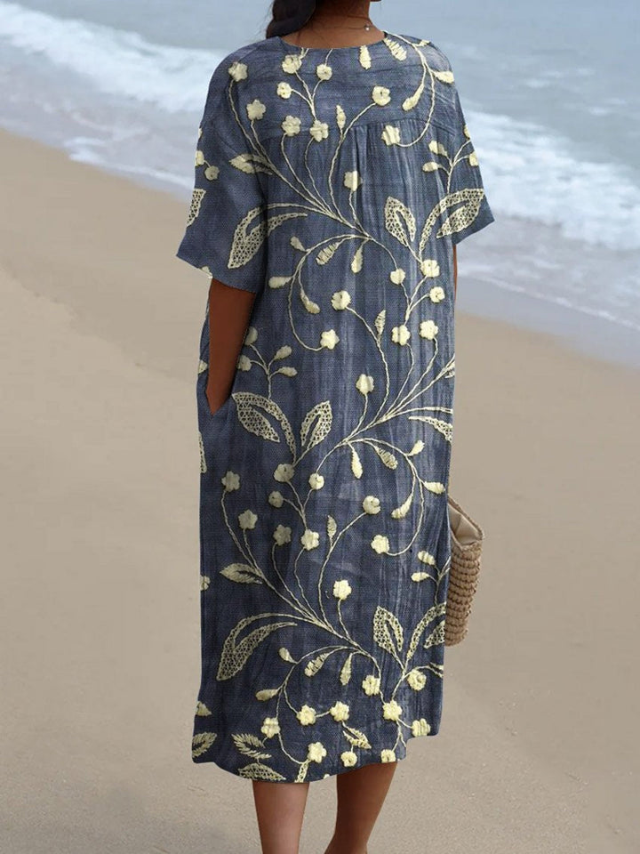 Lieke - Vintage Floral Dress Beach
